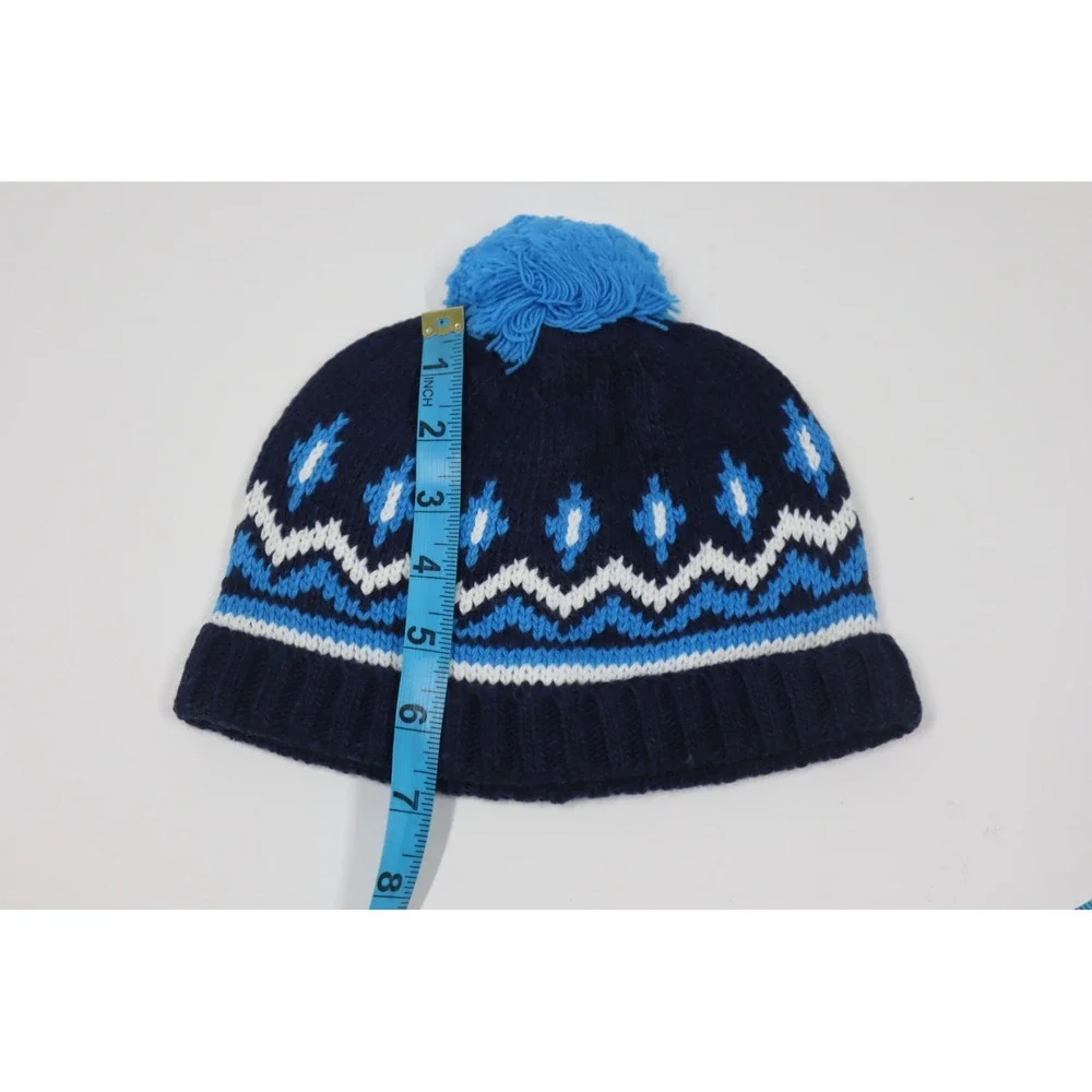 Janie and Jack Girl's Navy / Blue White Fair Isle Beanie Hats & Cap -‎ 2T-3